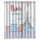 thumbnail image 1 of Cortina de ducha con diseño de la Torre Eiffel de París, con ganchos, 152 x 183 cm, 1 of 3