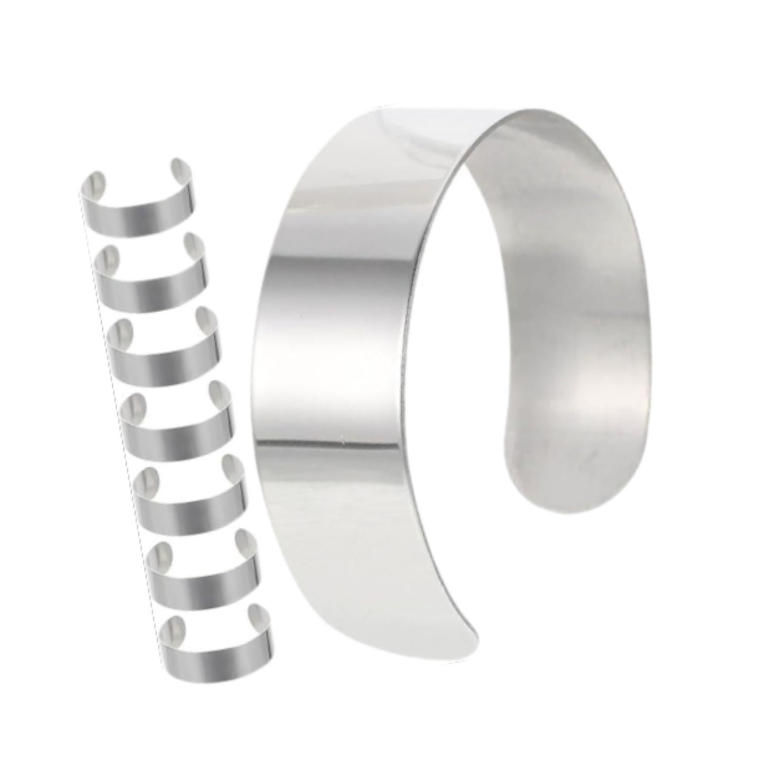 Magideal - 8 Uds. Brazalete De Ramillete De Muñeca Diy, Brazalete Personalizado, Núcleo De Pulsera De Acero Inoxidable