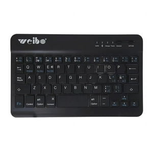 Weibo - Teclado Inalambrico Bluetooth Negro Para Tablet Y Smartphone