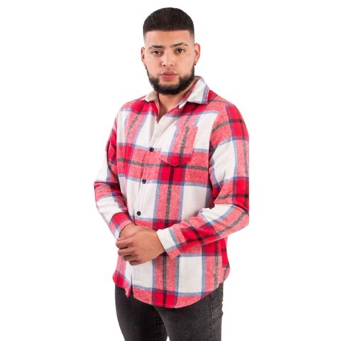 Likeshop - Camisa Algodón Invierno Leñadora A Cuadros Hombre 0033