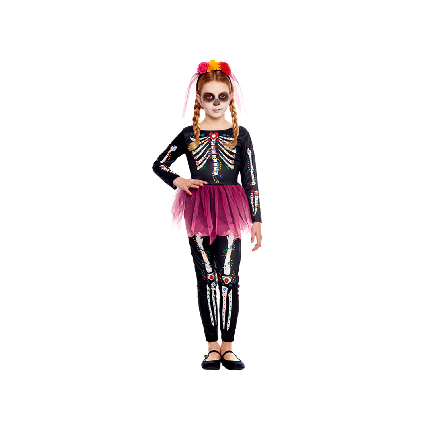 Tododisfraceschile - Disfraz Catrina Deluxe Halloween Talla 3 A 4 Años