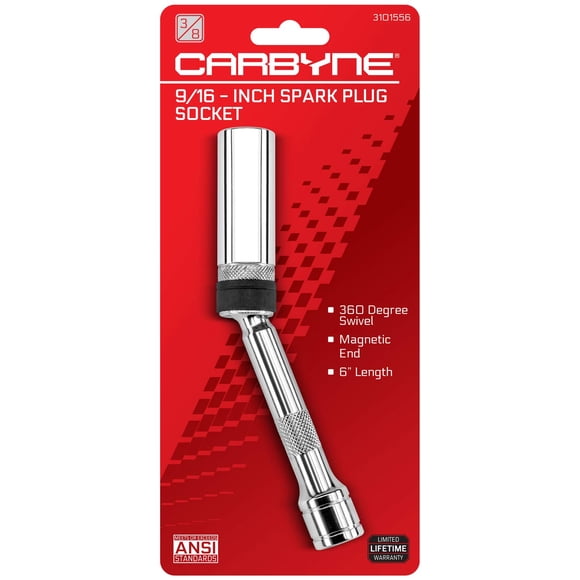 Caja de bujías Carbyne 9/16" con tracción 3/8" y longitud 15 cm