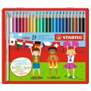 Rhein - Set 24 Lápices De Colores - Caja Metálica Blanco