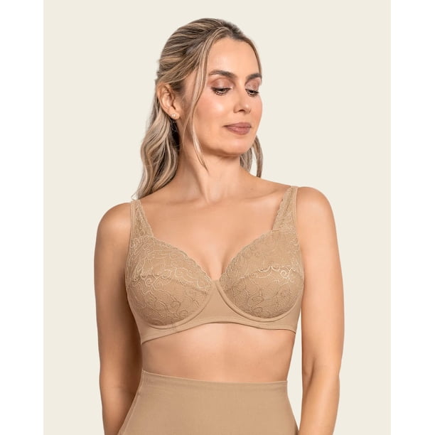 Sostén Triangular con Copas en encaje y espalda en tela lisa 71357
