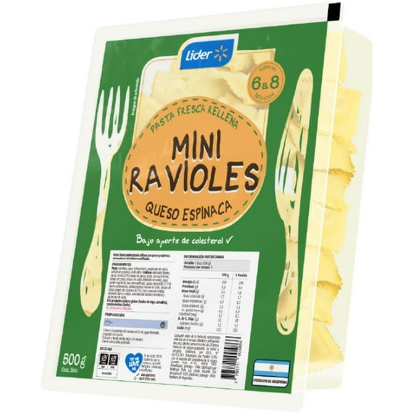 Pasta Fresca Raviolitos Espinaca Queso, 500 g