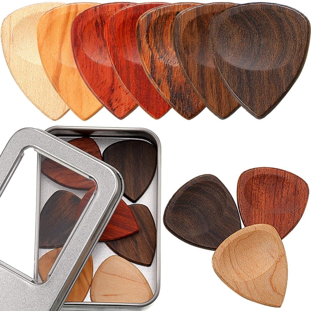 Púas para guitarra Yeshone, madera exótica, madera de sándalo rojo africano, 10 unidades