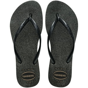 Sandalia Mujer Slim Gloss Negro Plata Havaianas
