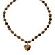 thumbnail image 1 of Collar de Ojo de Tigre para Mujer, Cadena de Cuentas de Piedra Marrón Natural con Colgante de Corazón de 3.5 Cm, Cuentas de 7 Mm, Joyería de Moda para Uso Diario y Regalo, 1 of 5