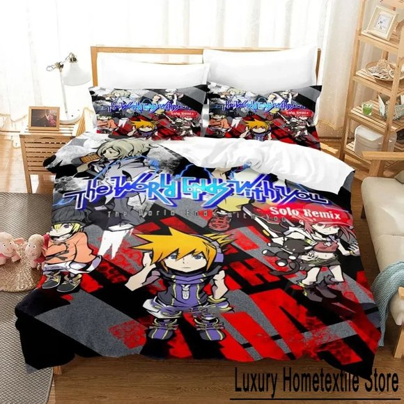 Neku Sakuraba World Ends Bedding Set Duvet Cover Bed Set Quilt Cover Pillowcase Comforter Size Boys Adult Bed Sheets