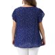 thumbnail image 3 of Agnes Orinda Blusas Florales de Talla Grande para Mujer con Frente Plisado, Cuello Redondo y Mangas de Tulipán, Blusa Elegante de Verano 2X Azul Oscuro, 3 of 6
