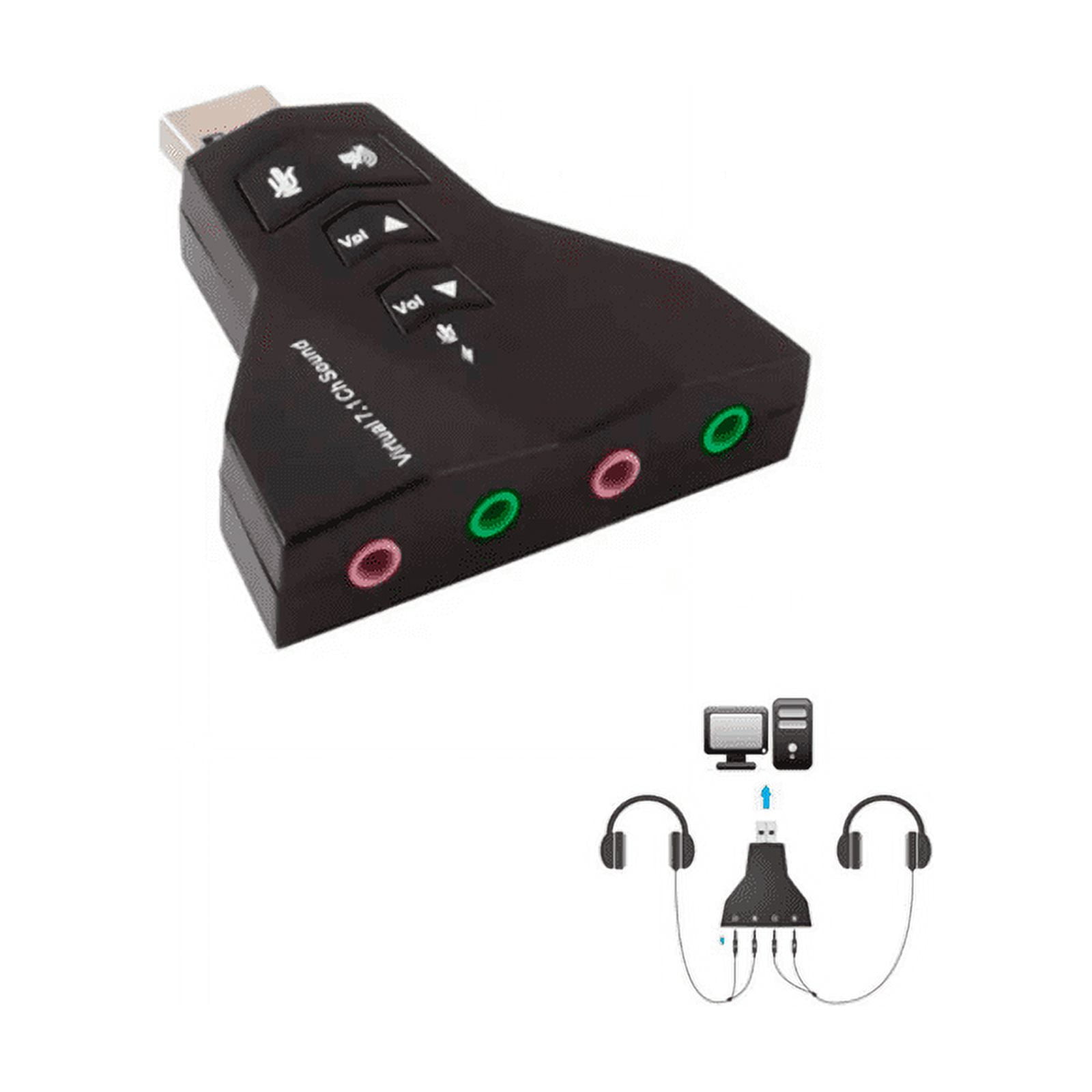 Genérico - Tarjeta De Sonido Usb Externa 7.1 Doble Jack Mic Y Audio