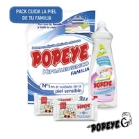 Popeye - Pack Cuida La Piel De Tu Familia (Detergente, Jabón Y Lavaloza)