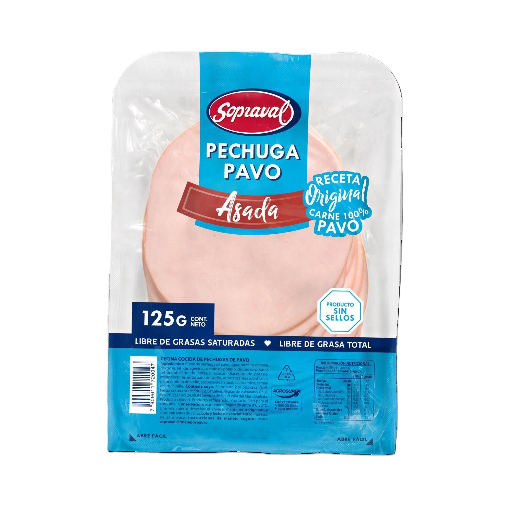 Pechuga De Pavo Asada 125 g Sopraval