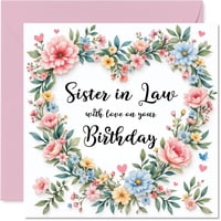 Tarjeta De Felicitación Stuff4 Para Cuñada, Cumpleaños Con Forma De Corazón