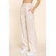 thumbnail image 3 of Saronite Pantalones de Cintura Elástica Lisa de Tencel, Largos, con Dos Bolsillos Laterales, Color Beige (para Mujer), 3 of 4