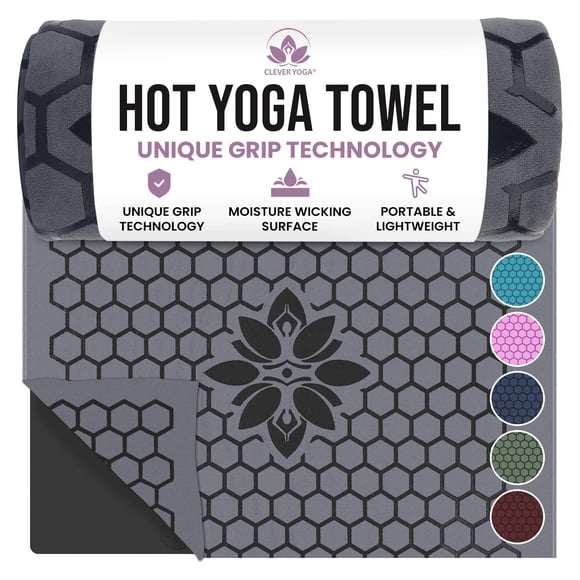 Esterilla de yoga Clever Yoga Hot, antideslizante, absorbente de sudor, gris