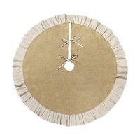 Magideal - Falda De Árbol De Navidad, Tapete Redondo De Arpillera De Lino, Decoración Para Fiestas Navideñas, Soporte Rústico Acogedor, Textura Cómoda, Adecuada 90 Cm