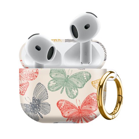 Estuche Suave Con Llavero Vintage Mariposa Para Airpod 4 –