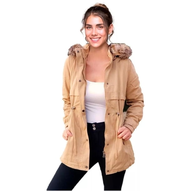 Chaqueta Gabardina Mujer Forro Piel Colores 890