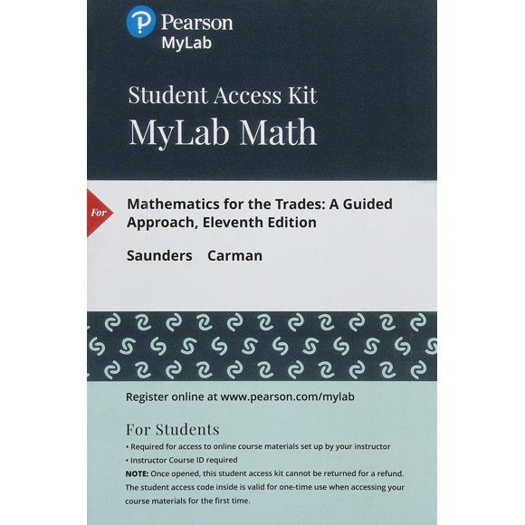 Libro PEARSON EDUCATION Matemáticas para los oficios – MyLab Math
