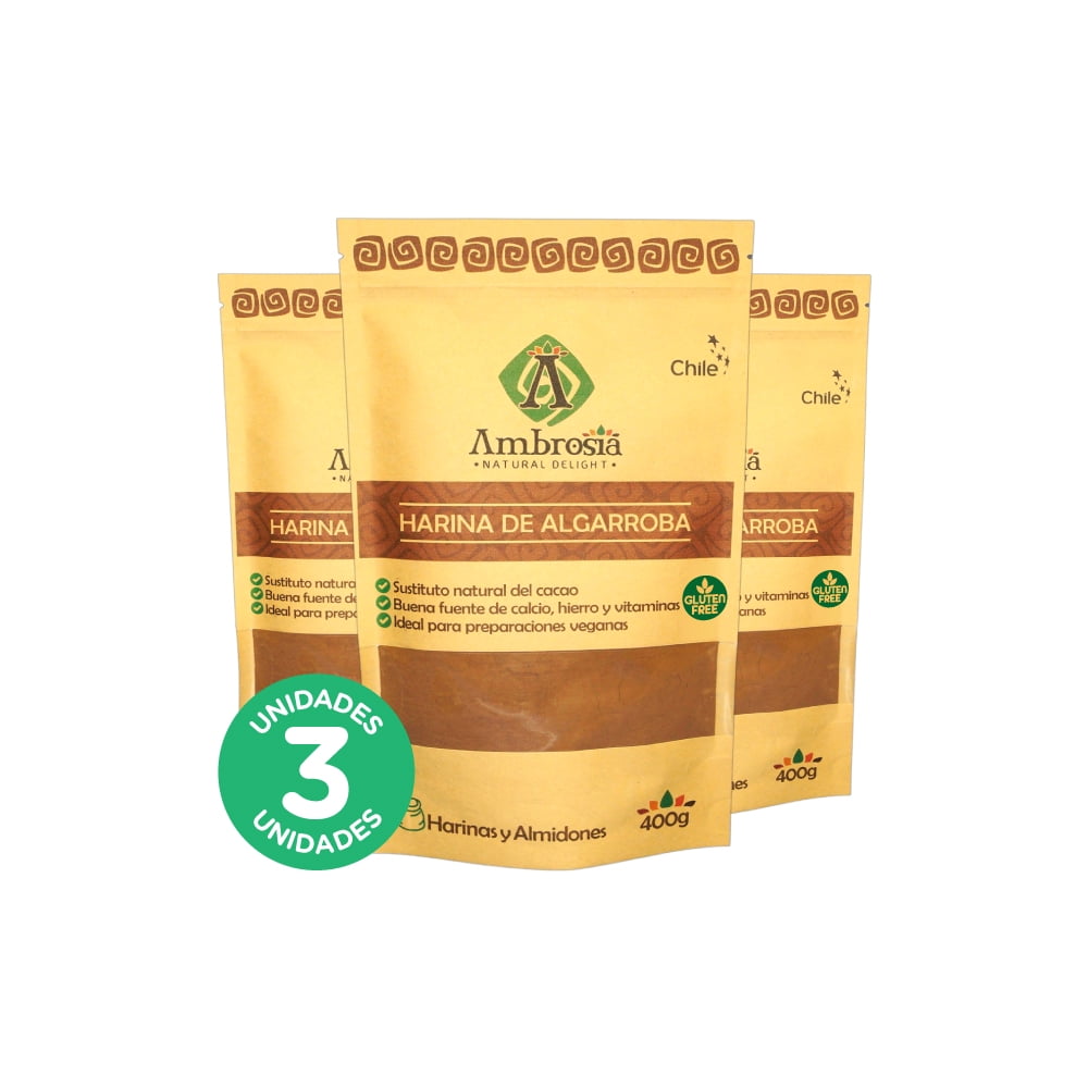 Ambrosia Spa - Pack 3, Harina De Algarroba 400gr