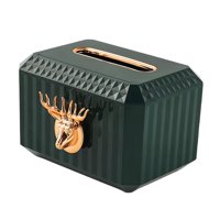 Bothyi - Servilletero Soporte De Papel Escultura De Cabeza De Ciervo Caja De Pañuelos Para Encimera Verde