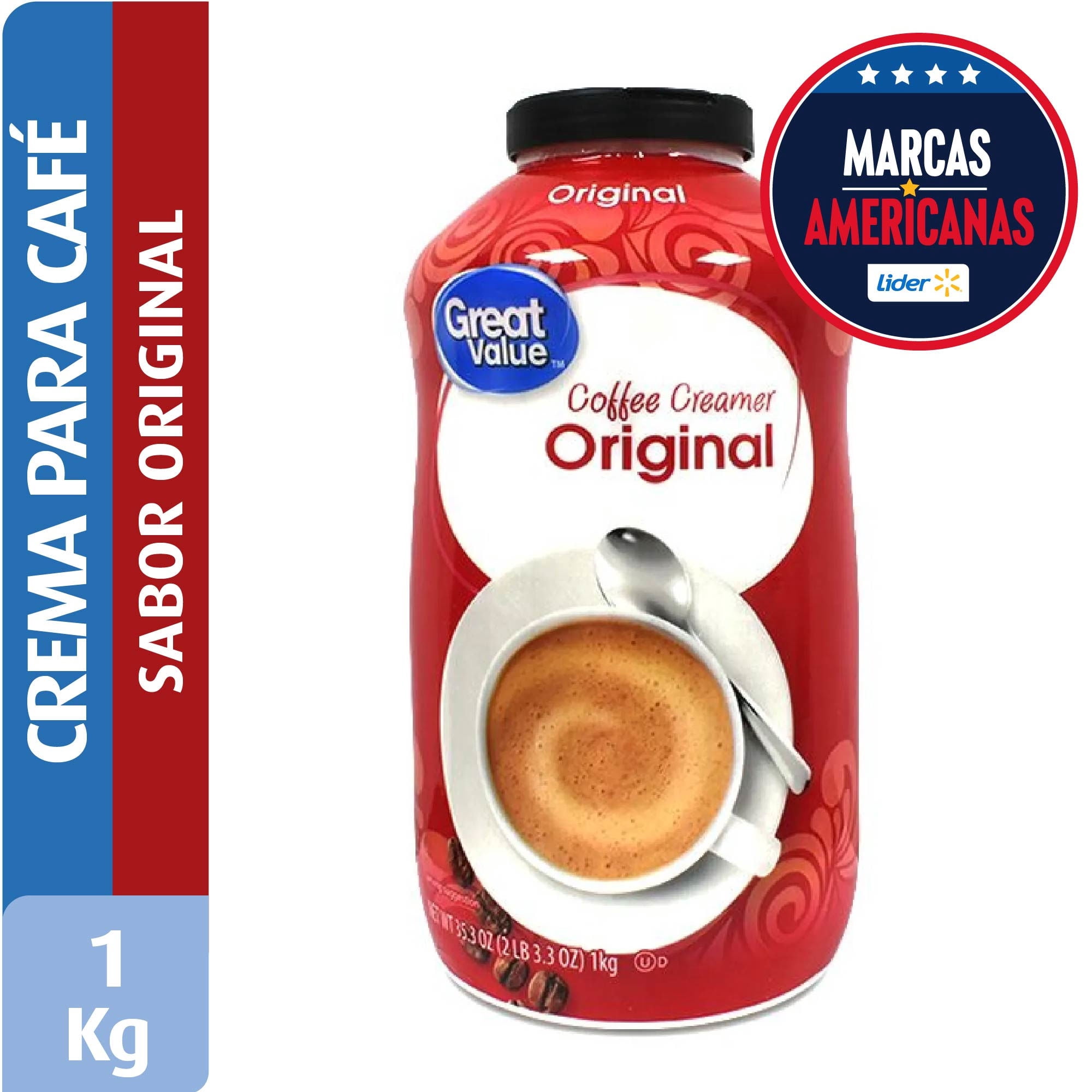 Crema Para Café Sabor Original Frasco 1 kg Great Value