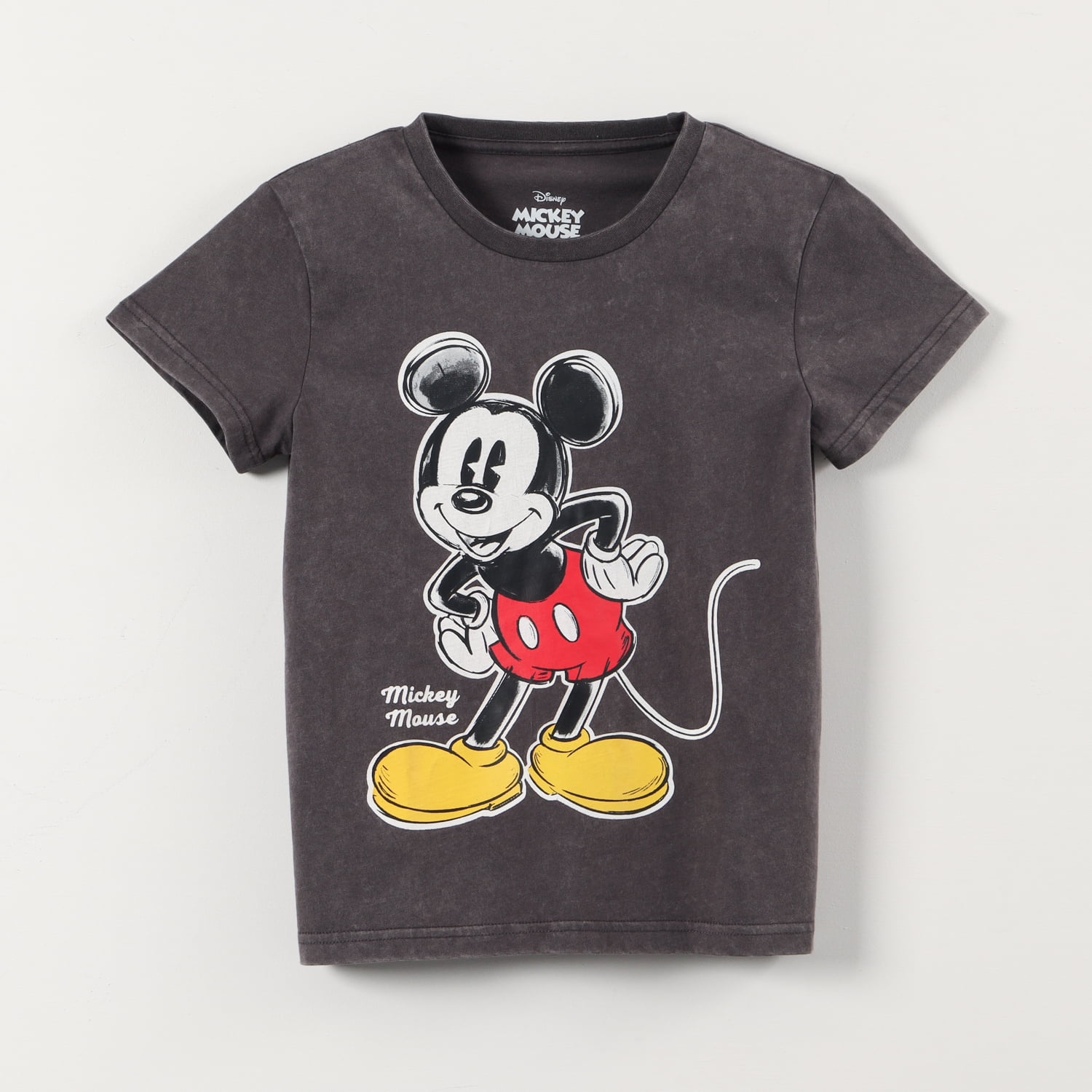 Polera Manga Corta Hombre Mickey Gris Disney