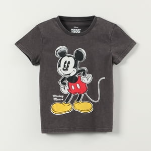Polera Manga Corta Niña Mickey Gris Disney