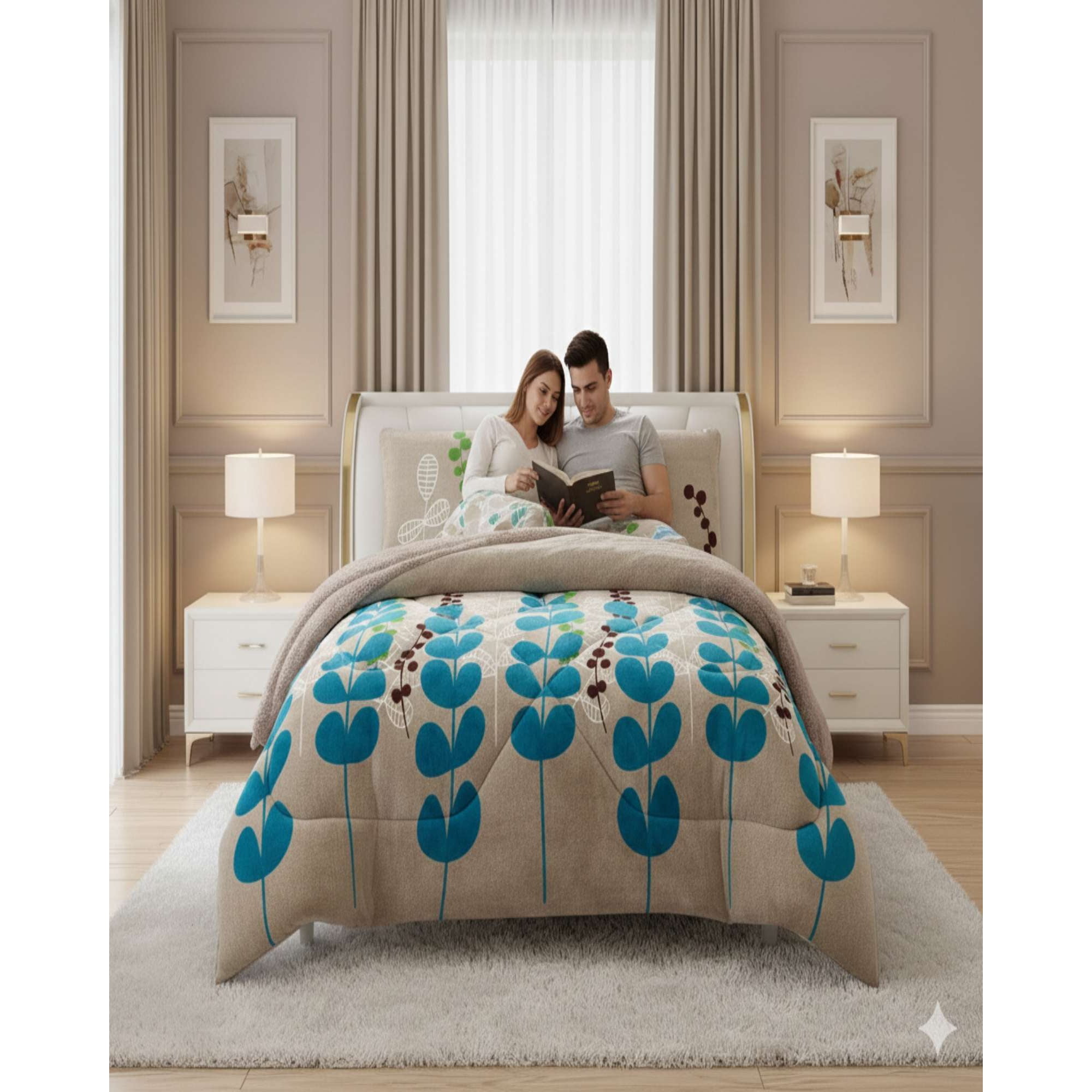 Mylhogar - Cubrecama Plumón Chiporro 2 Plazas Extra Suave Térmico Premium