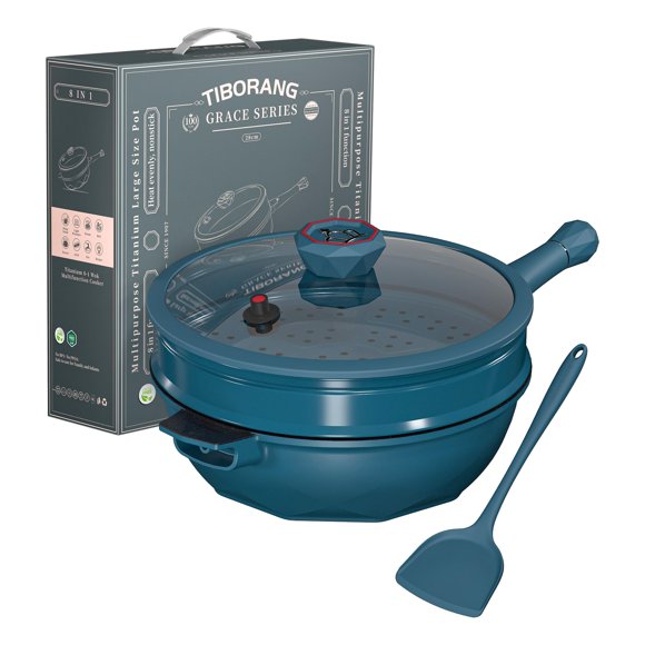 Sartén antiadherente TIBORANG 28 cm con tapa 8 en 1
