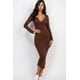 thumbnail image 1 of Vestido Midi de Manga Larga con Cuello Abierto, 1 of 2