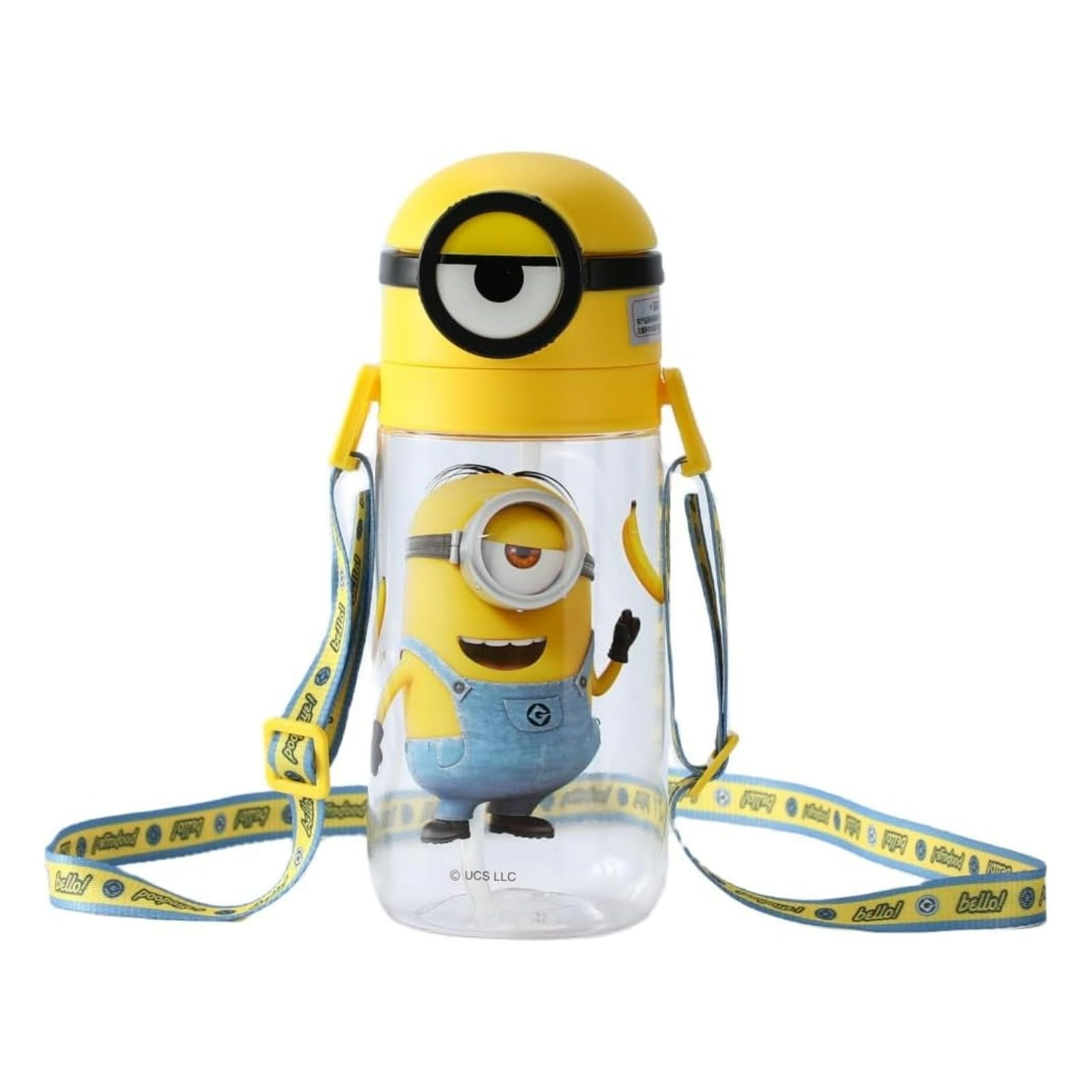 Botella De Agua Miniso Minions Collection De 600 Ml Con Amarillo Pajizo