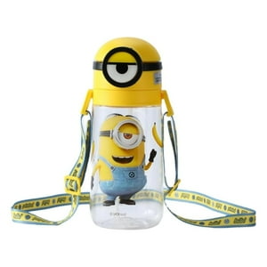 Botella De Agua Miniso Minions Collection De 600 Ml Con Amarillo Pajizo