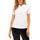 thumbnail image 1 of INSPIRE CHIC Top de Fiesta de Terciopelo para Mujer Cuello Redondo Mangas Cortas Camiseta Casual XS Blanco, 1 of 8
