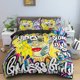 thumbnail image 1 of v394 Bed Sheets Cartoon Graffiti Bedding Set,Duvet Cover Comforter Bed Set Quilt Cover Pillowcase,King Queen Twin Size Boys Girls Adults 3-Piece Bedding Set (1 Duvet Cover + 2 Pillow Shams) Bed Sheets, 1 of 5
