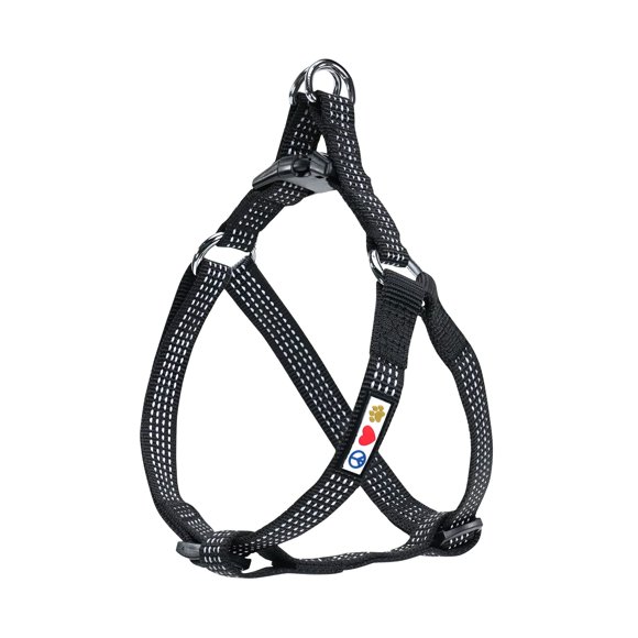 Arnés para perros Step-in Pawtitas reflectante ajustable negro XS