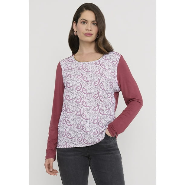 Polera Mujer Fabric Mix Rojo Corona