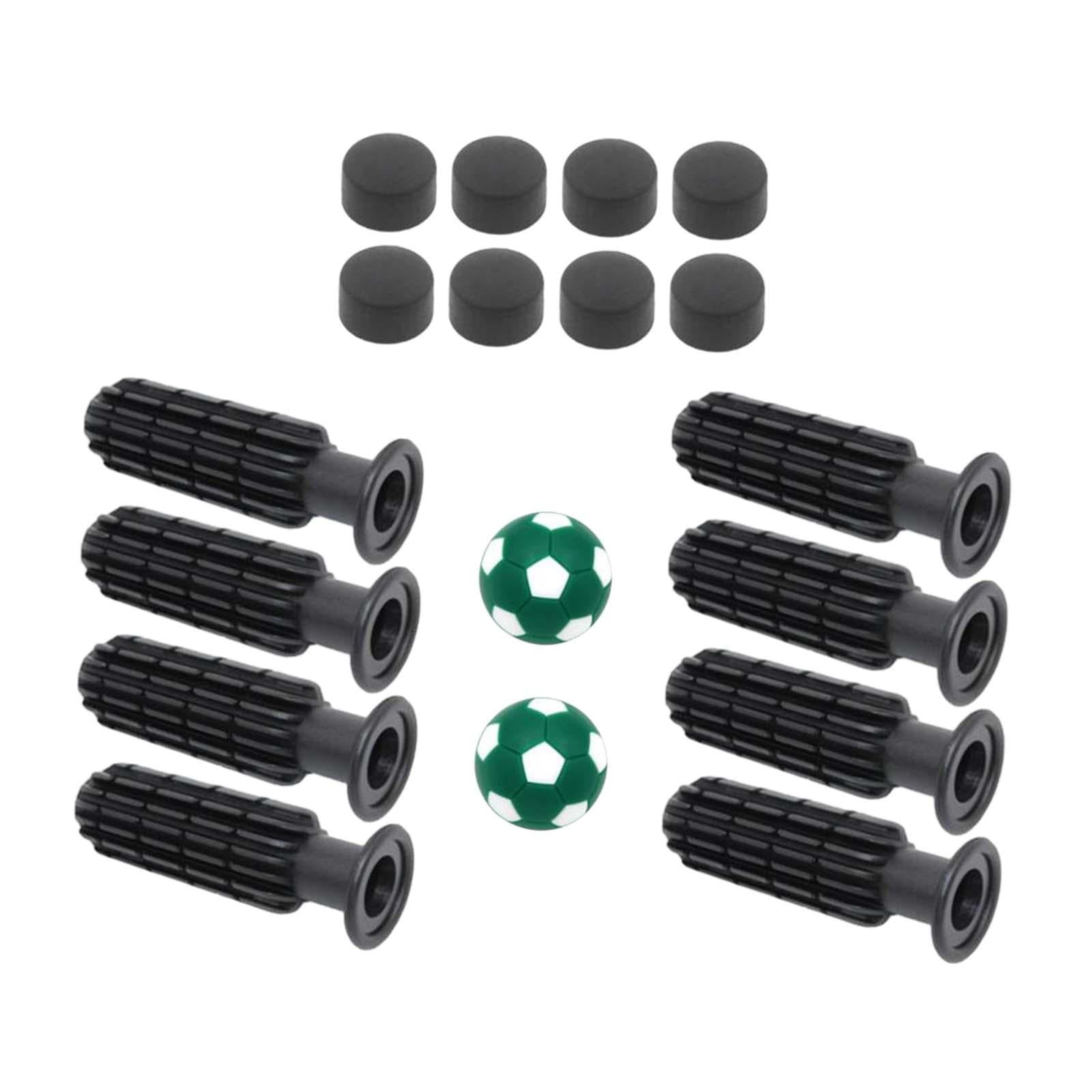 Magideal - 8pcs Mesa De Reemplazo De Fútbol Manipular Empuñaduras De Futbolín, Con 2 Pequeños Pelotas De Fútbol, Reemplazar Piezas, Accesorios De Fútbol De Balones De Fútbol Verdes