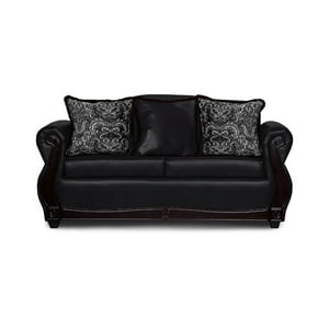 Adonis Leudh - Sofá 2 Personas Gran Columbia Felpa+Pu Negro