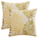 thumbnail image 1 of REGALWOVEN Paquete de 2 fundas de cojín decorativas estilo rústico funda de almohada suave con patrón de hoja de palma para el hogar amarillo 22" x 22", 1 of 7