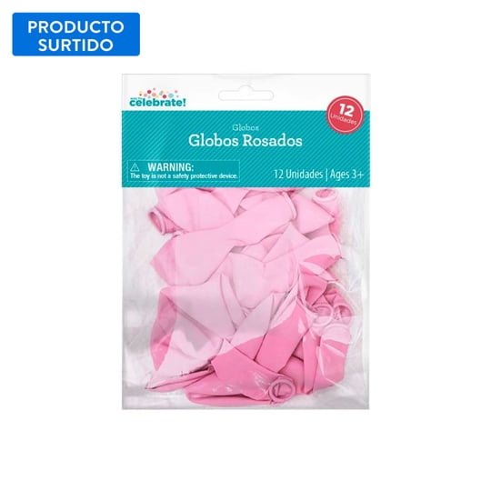 Set 12 Globos De Latex Color Rosado, 1 Un Way to celebrate