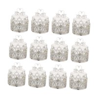 Magideal - 12 Cajas De Almacenamiento De Dulces, Recuerdos De Boda, Decoración, Frascos Decorativos Para Dulces, Diseño Vintage, Contenedores Para Bocadillos, Es Cisne Plateado