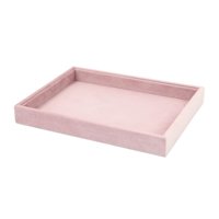 Magideal - Almacenamiento Organizador De Joyas, Exhibición De Inserción De Cajón De Joyería De Terciopelo Para Exhibición De Tienda, Mostrador De Tienda, Regalo , Bandeja En Bandeja En Blanco Rosa