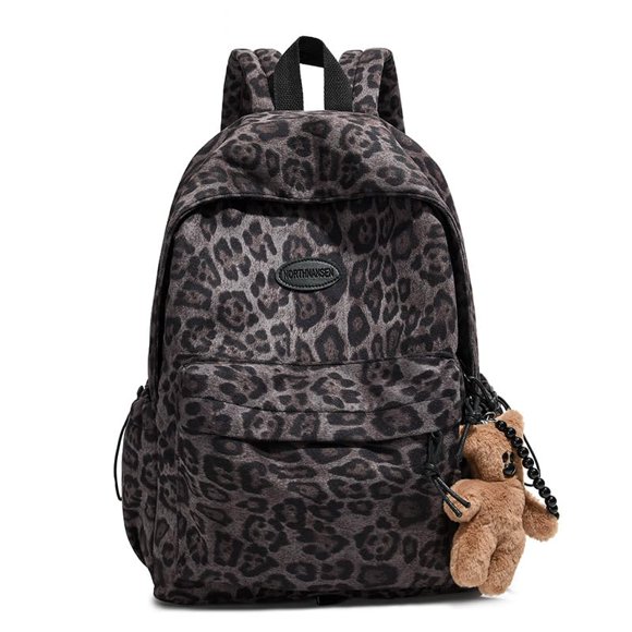 MOCHILA HOKMAH 38x10x30 cm Estampado Leopardo Morado