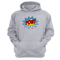 Genérico - Polerón Canguro Logo Pow Gris Claro Talla L Unisex