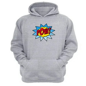 Genérico - Polerón Canguro Logo Pow Gris Claro Talla Xl Unisex