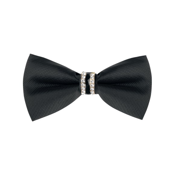 INSPIRE CHIC Pajarita para Hombre Pre-anudada con Decoración de Diamantes de Imitación, Pajaritas Brillantes para Boda Elegante Negro 1