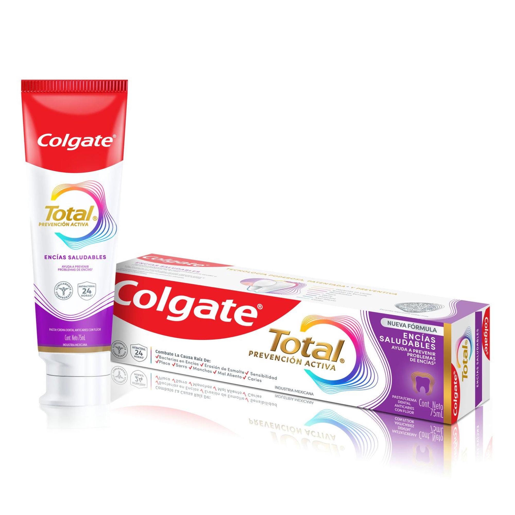 Crema Dental Anticaries Con Flúor Pasta Dental Colgate Total Encías Saludables Con Flúor