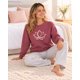 thumbnail image 3 of Poleron de Pijama Franela Mujer Flor de Loto terracota L, 3 of 6